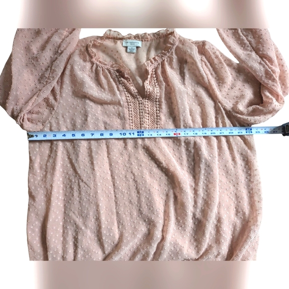 Pink Blouse with Built-in Spaghetti Strap Tank Top Women's 1X - Picture 6 of 14